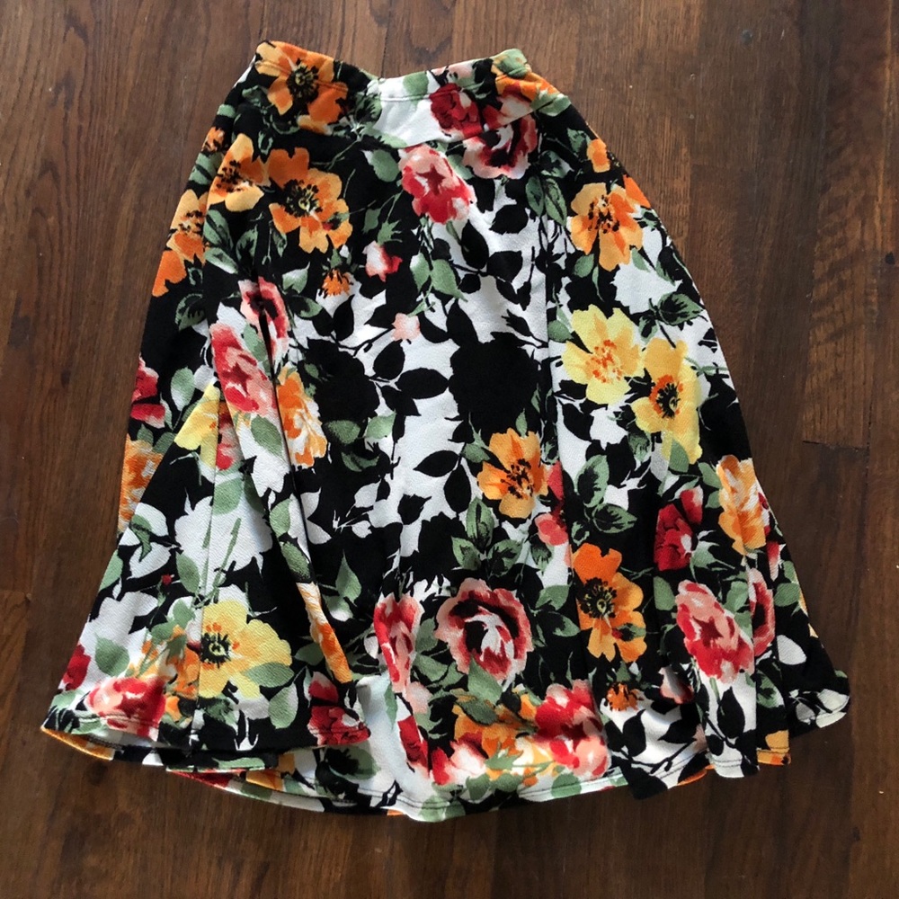 Floral High waisted Skirt